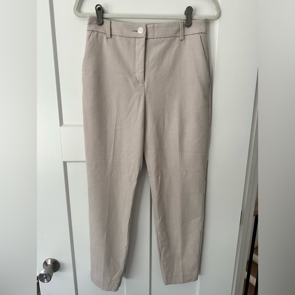 Express | Columnist Ankle High Rise Pants - Tweed/Oatmeal - Picture 1 of 2
